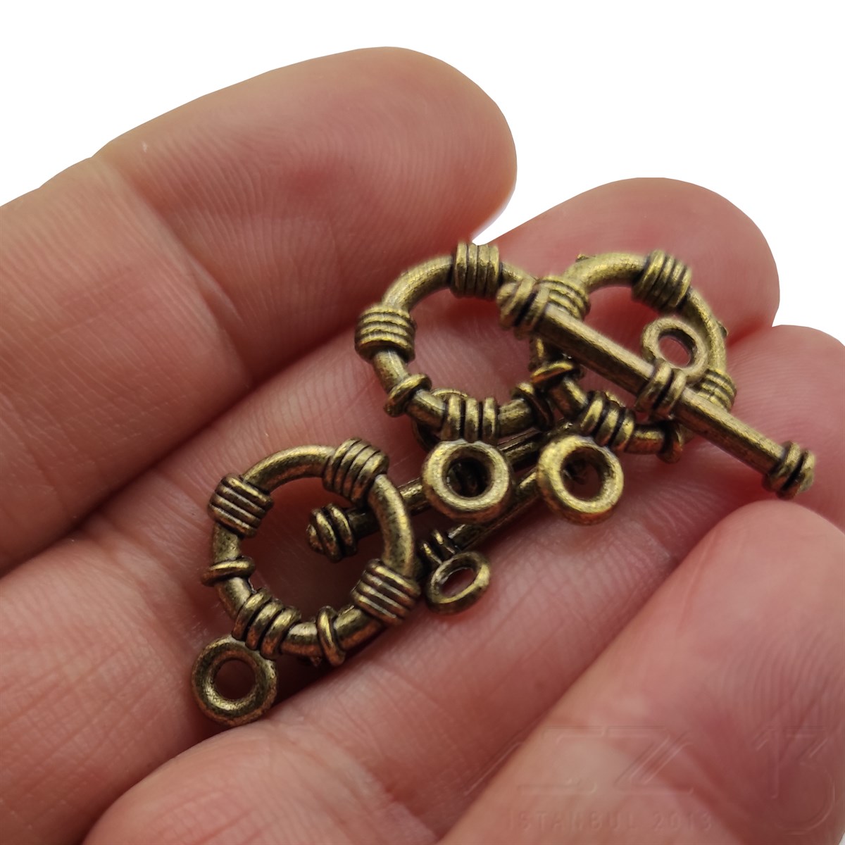 Halka Geçmeli Kilit / Antik Pirinç Kaplama / 9,5 mm / 3 Set