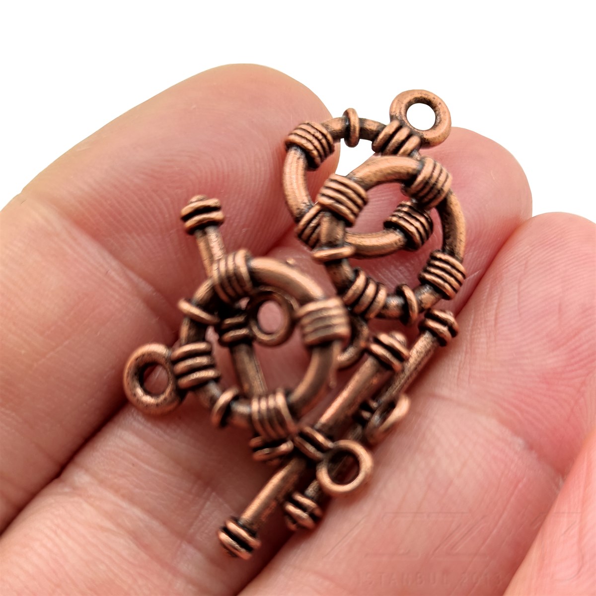 Halka Geçmeli Kilit / Antik Bakır Kaplama / 9,5 mm / 3 Set
