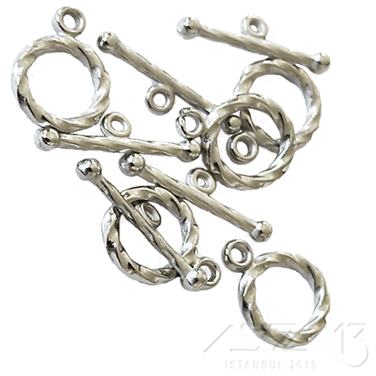 Halka Geçmeli Kilit / Rodyum Renk Kaplama / 7,5 mm / 5 Set