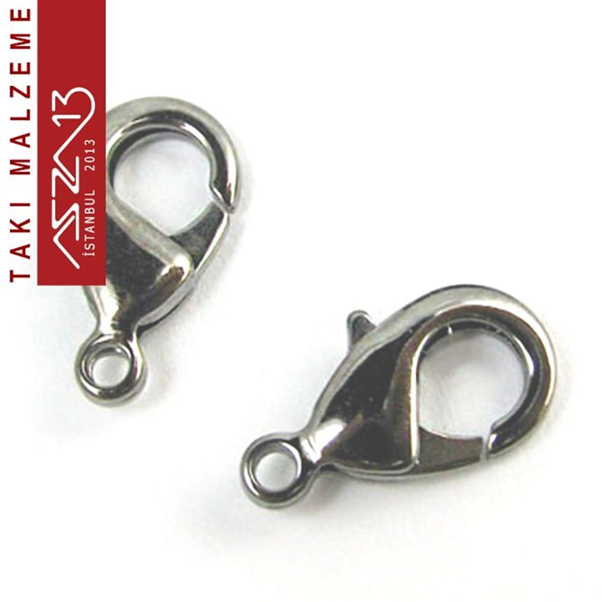 Siyah Nikel Kaplamalı Freenickel - 0.6x1.2 cm - Damla Kilit (Klips) / 20 Adet