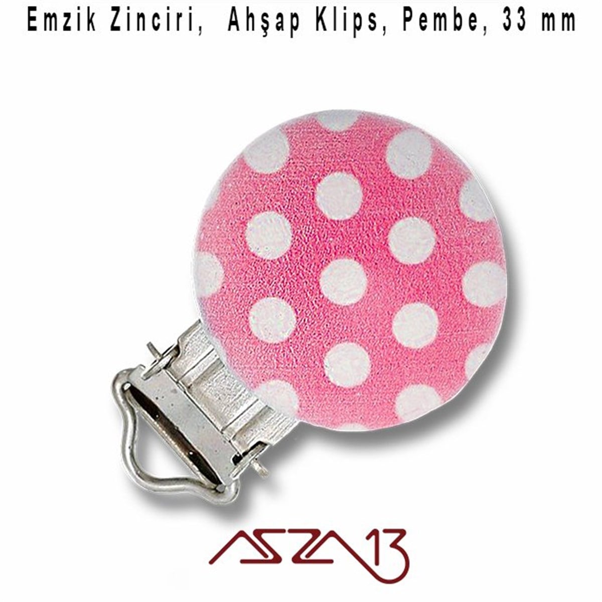 Pembe Puantiyeli Büyük Emzik Klipsi / Paket İçeriği 1 Adet