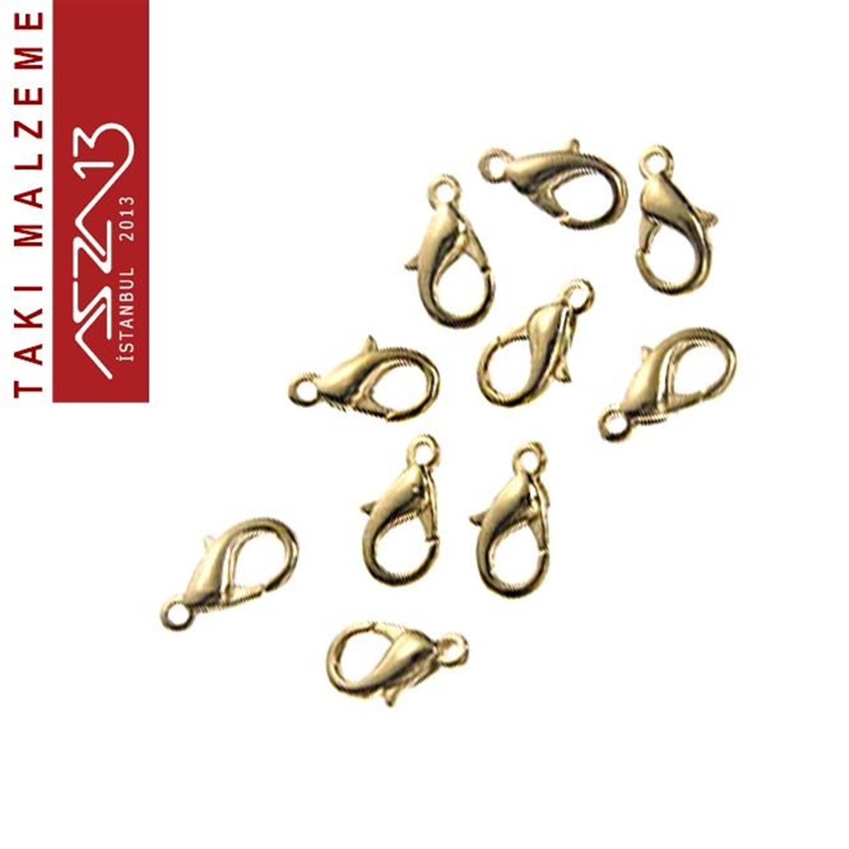 Altın Kaplamalı, 0.5x1.0 cm Düz Yüzeyli, Damla (Armut) Şekilli, Kilit / Paket İçeriği 20 Adet