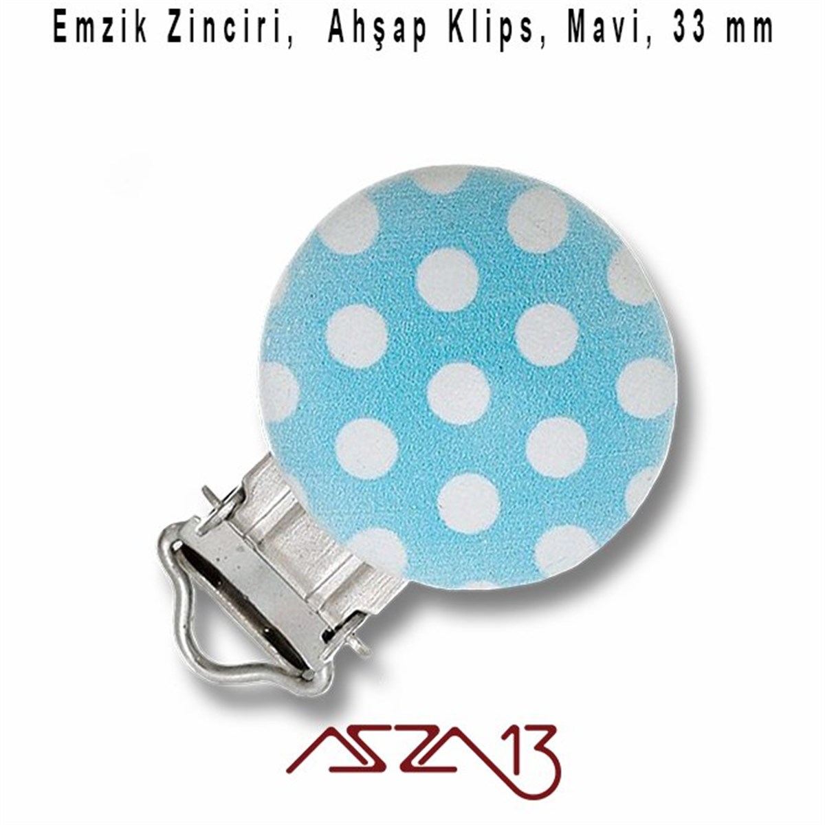 Mavi Puantiyeli Büyük Emzik Klipsi / Paket İçeriği 1 Adet
