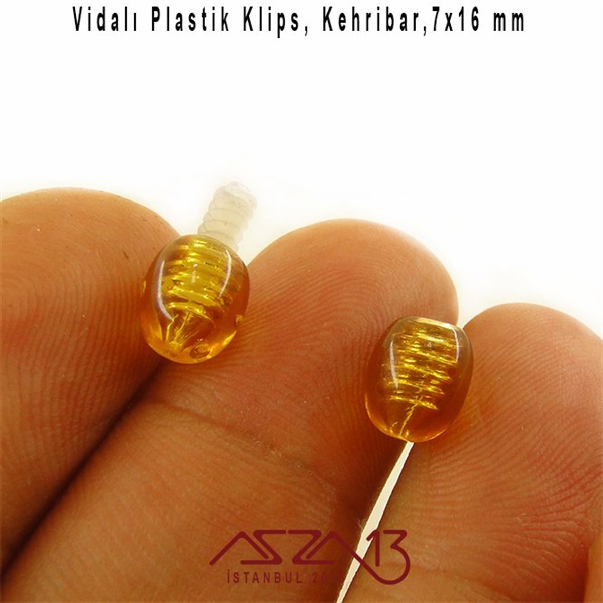 16x7 mm, Amber Plastik Vidalı Klips / Paket İçeriği 1 Adet