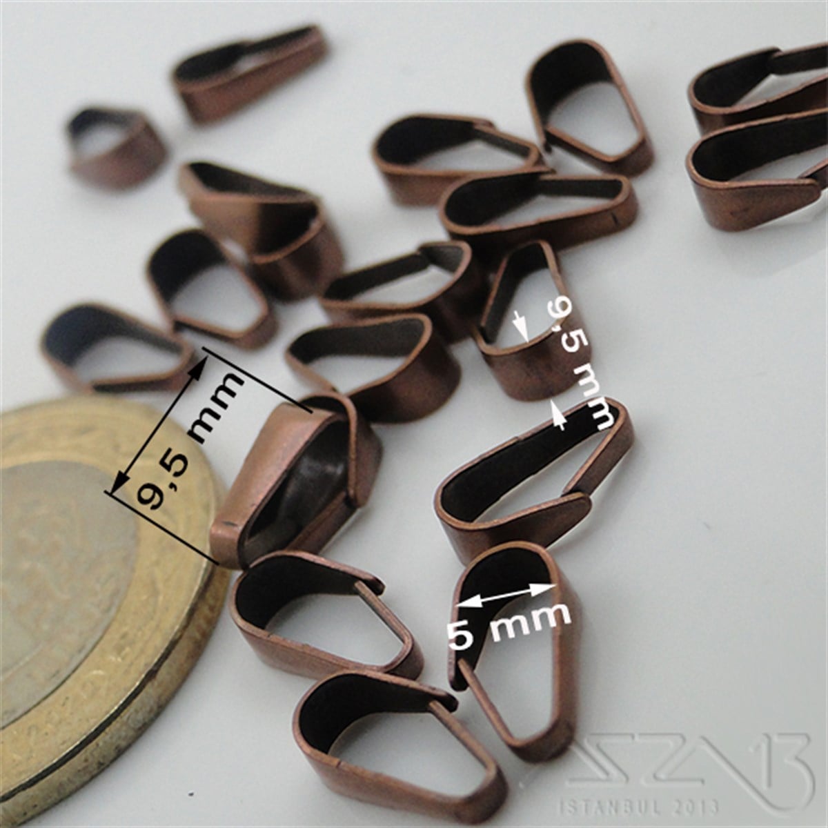 Kolye Klipsi / Antik Bakır Kaplama / 9,5 mm / 20 Adet