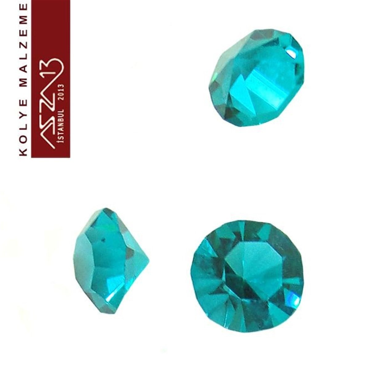 Locket Malzemesi Blue Zirkon Taş 6x4 mm / Paket İçeriği 3 Adet