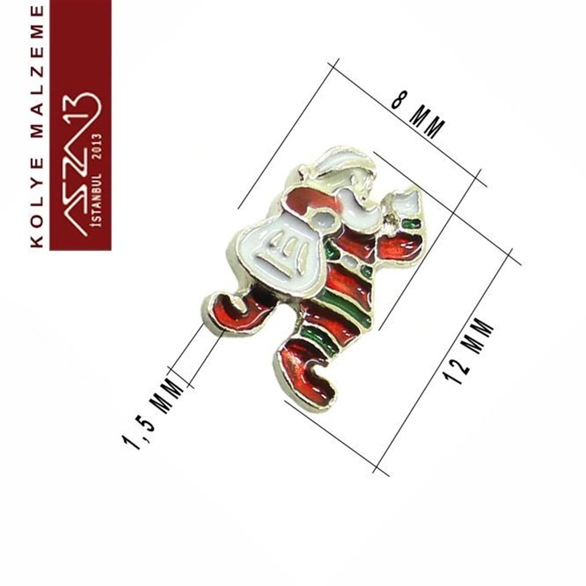Locket Malzemesi Noel Baba 12x8 mm