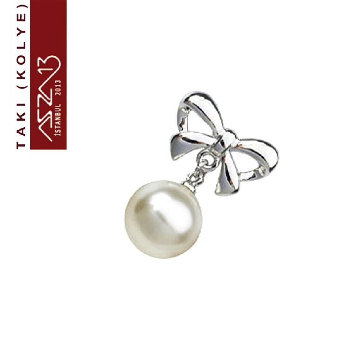 Platinyum Kaplama  İnci Kolye (Zincir Boyu 40+5 cm)