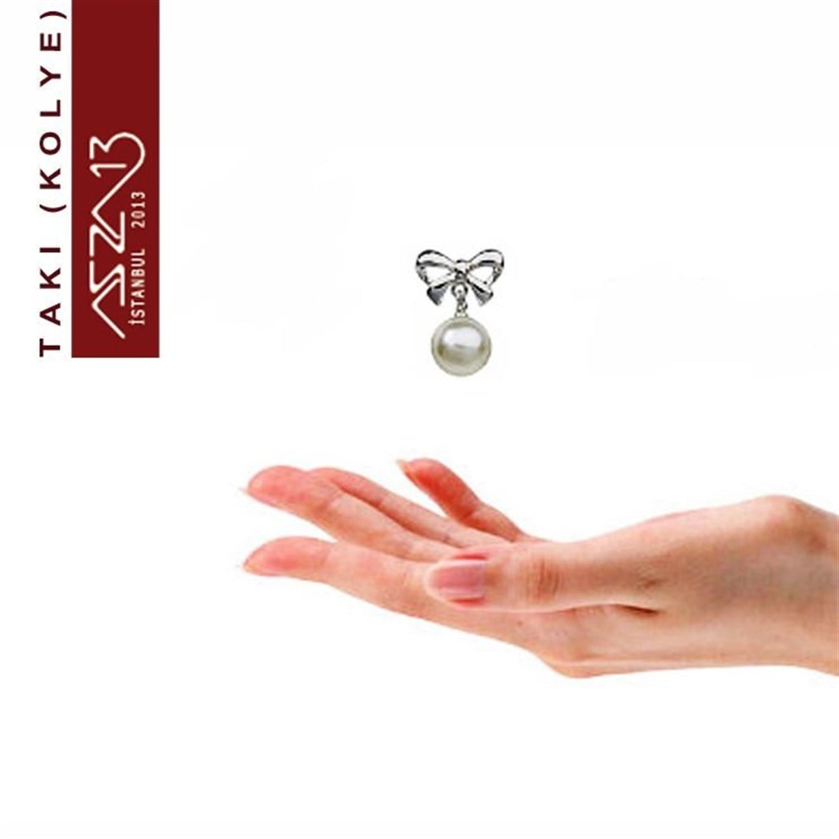 Platinyum Kaplama  İnci Kolye (Zincir Boyu 40+5 cm)