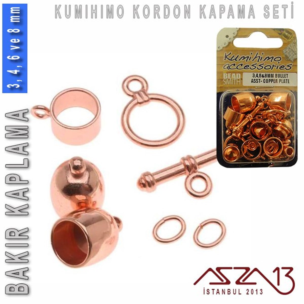 Bakır Kaplamalı, 3,4,6 ve 8 mm Kapsül-Klips Kapama Seti