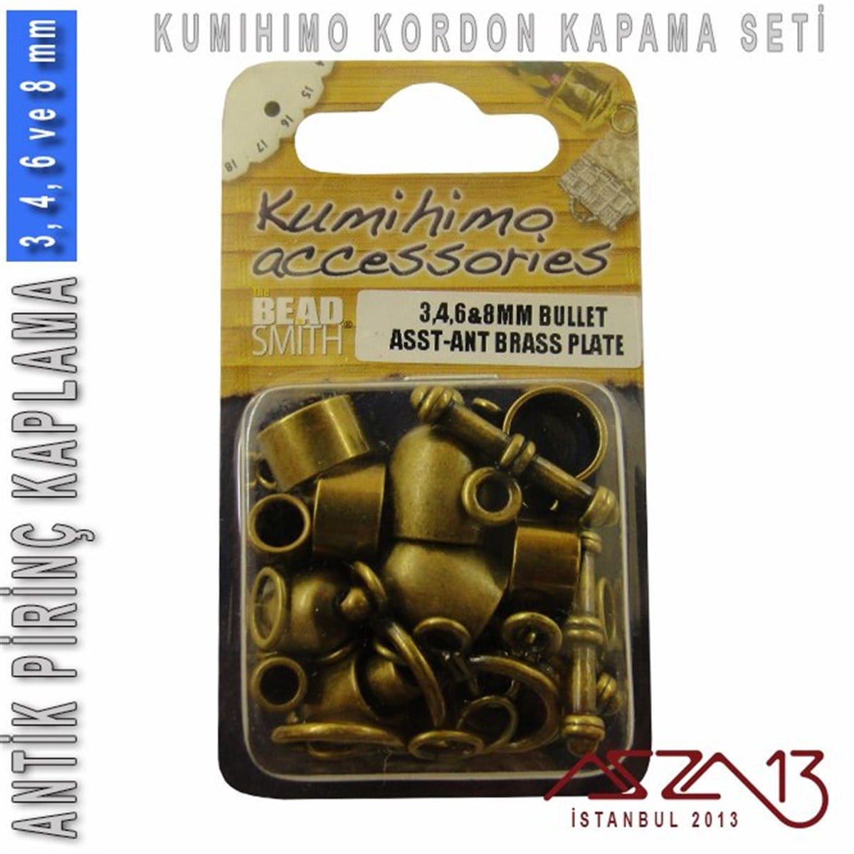 Antik Pirinç Kaplamalı, 3,4,6 ve 8 mm Kapsül-Klips Kapama Seti