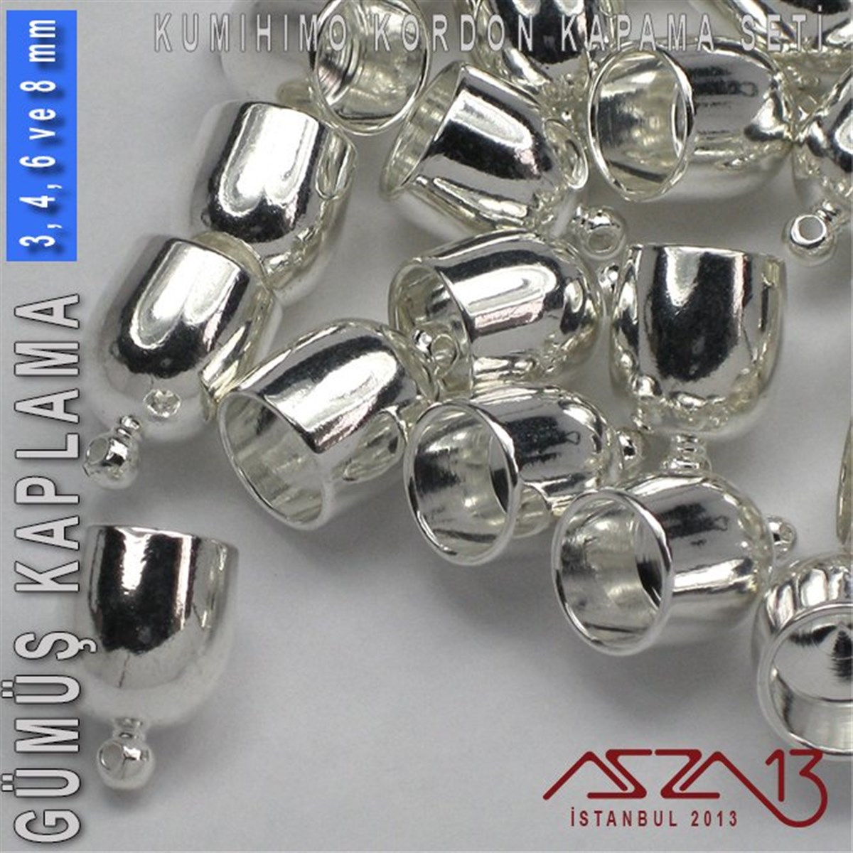 Gümüş Kaplamalı, 3,4,6 ve 8 mm Kapsül-Klips Kapama Seti