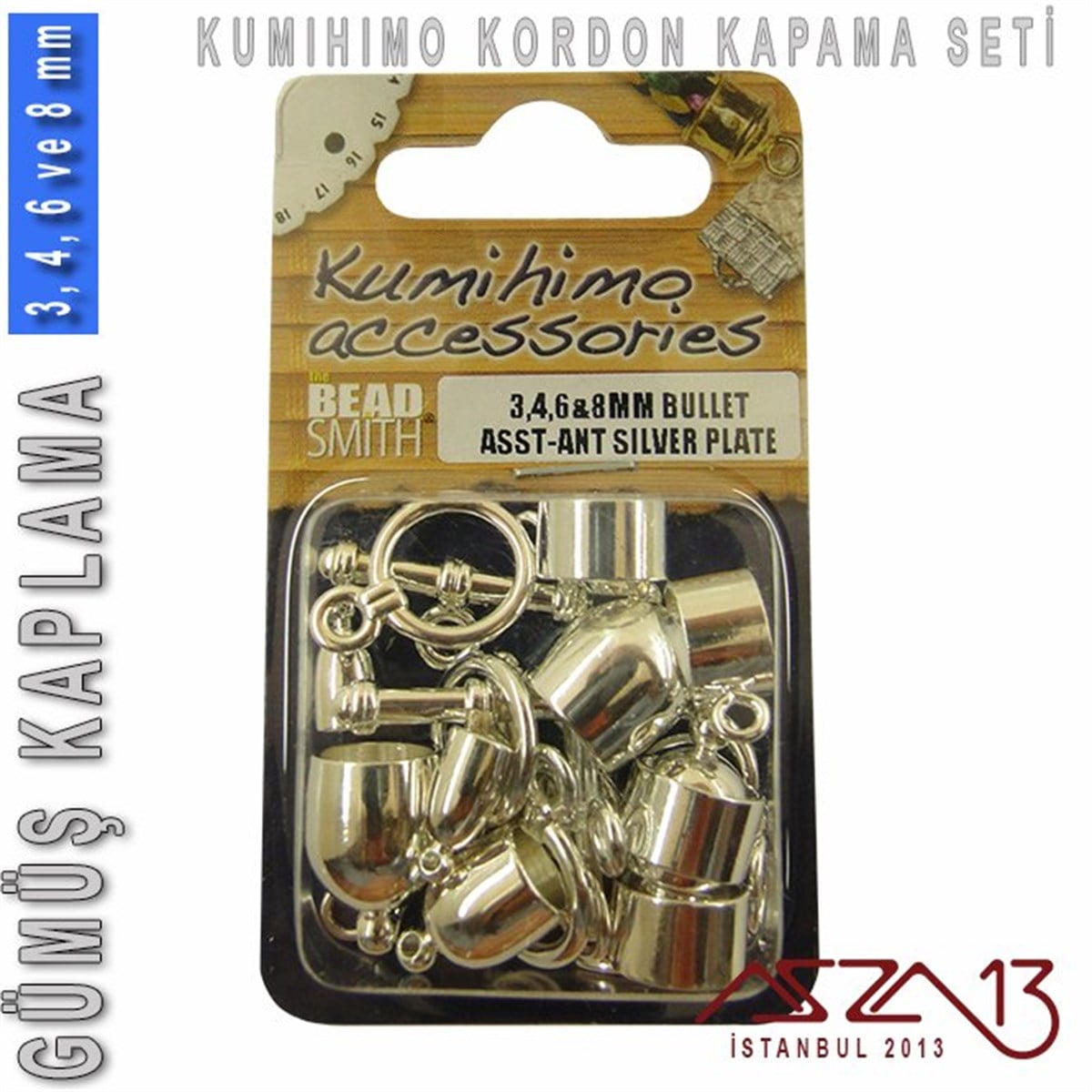 Gümüş Kaplamalı, 3,4,6 ve 8 mm Kapsül-Klips Kapama Seti