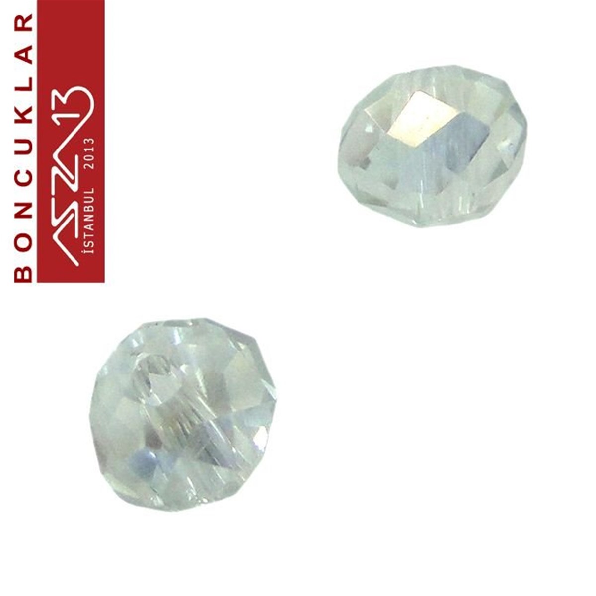 3x4 mm - Kristal - Efektli Beyaz - Rondela Boncuk / 145 Adet