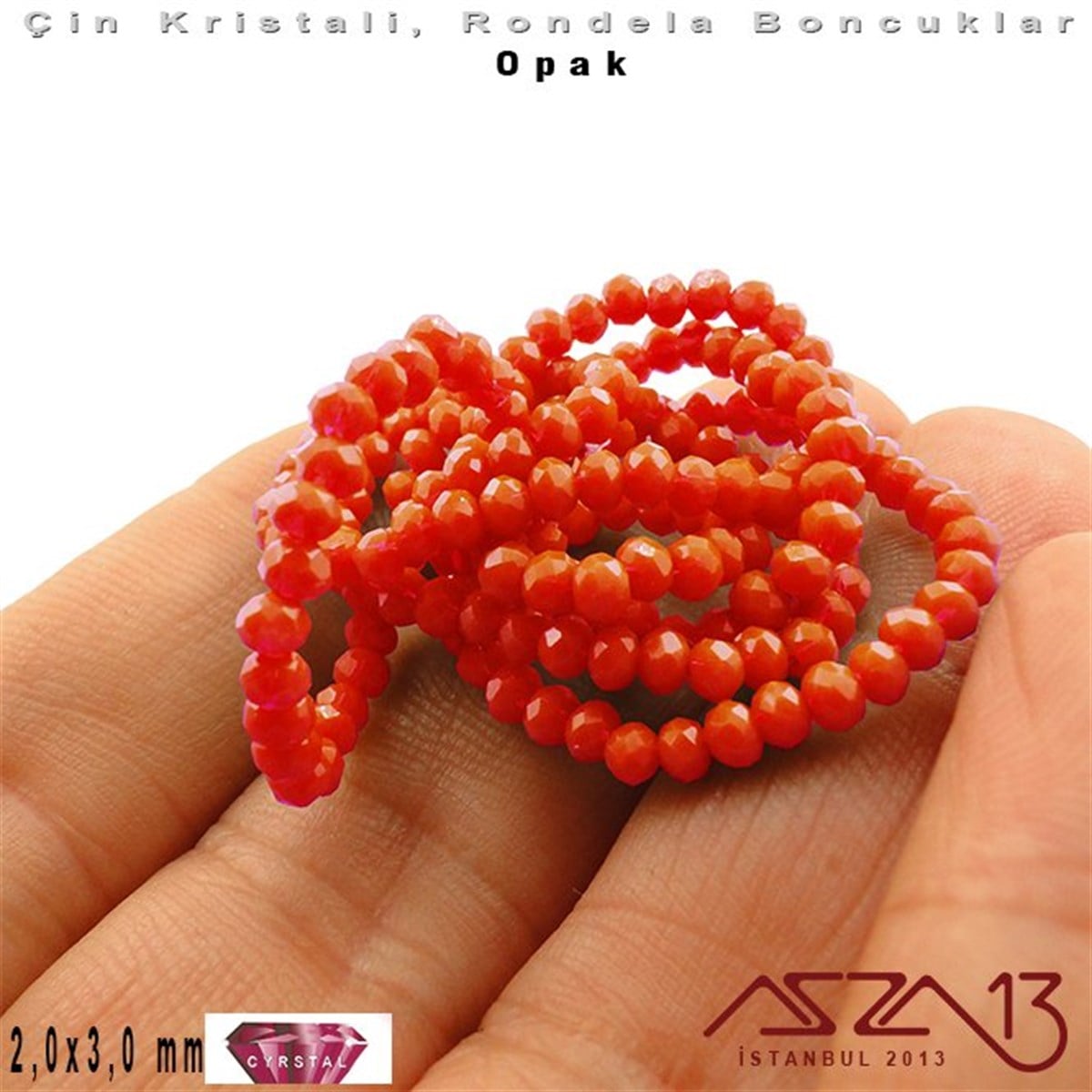 Opak - 2x3 mm - Turuncu - Kristal Rondela Boncuk / 200 Adet