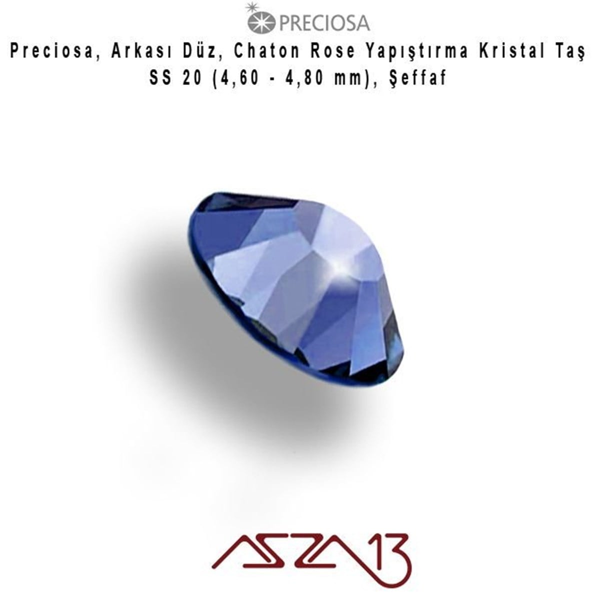 SS20 Chaton Rose (4,7 mm) Altı Düz Yapıştırma Sapphire, Kristal Taş  / Paket İçeriği 36 Adet