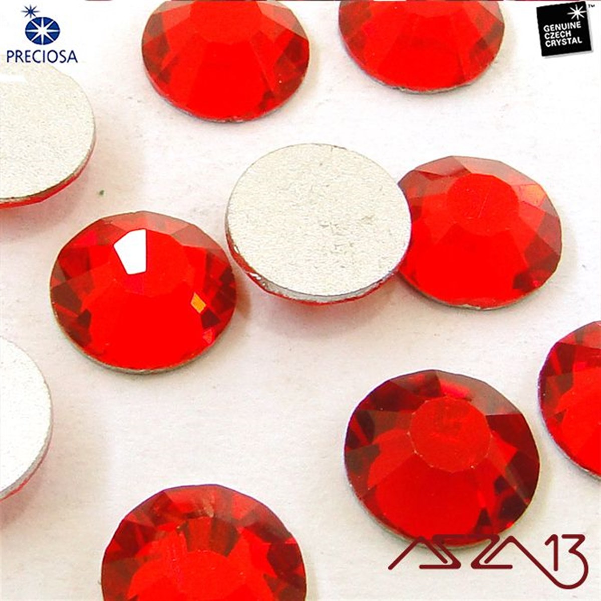 SS40 Chaton Rose (8,4 mm) Altı Düz Yapıştırma Siam Kristal Taş  / Paket İçeriği 10 Adet