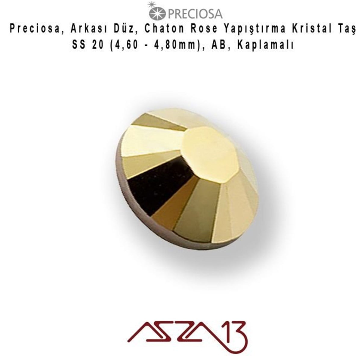 SS20 Chaton Rose (4,7 mm) Altı Düz Yapıştırma Aurum Kristal Taş  / Paket İçeriği 36 Adet
