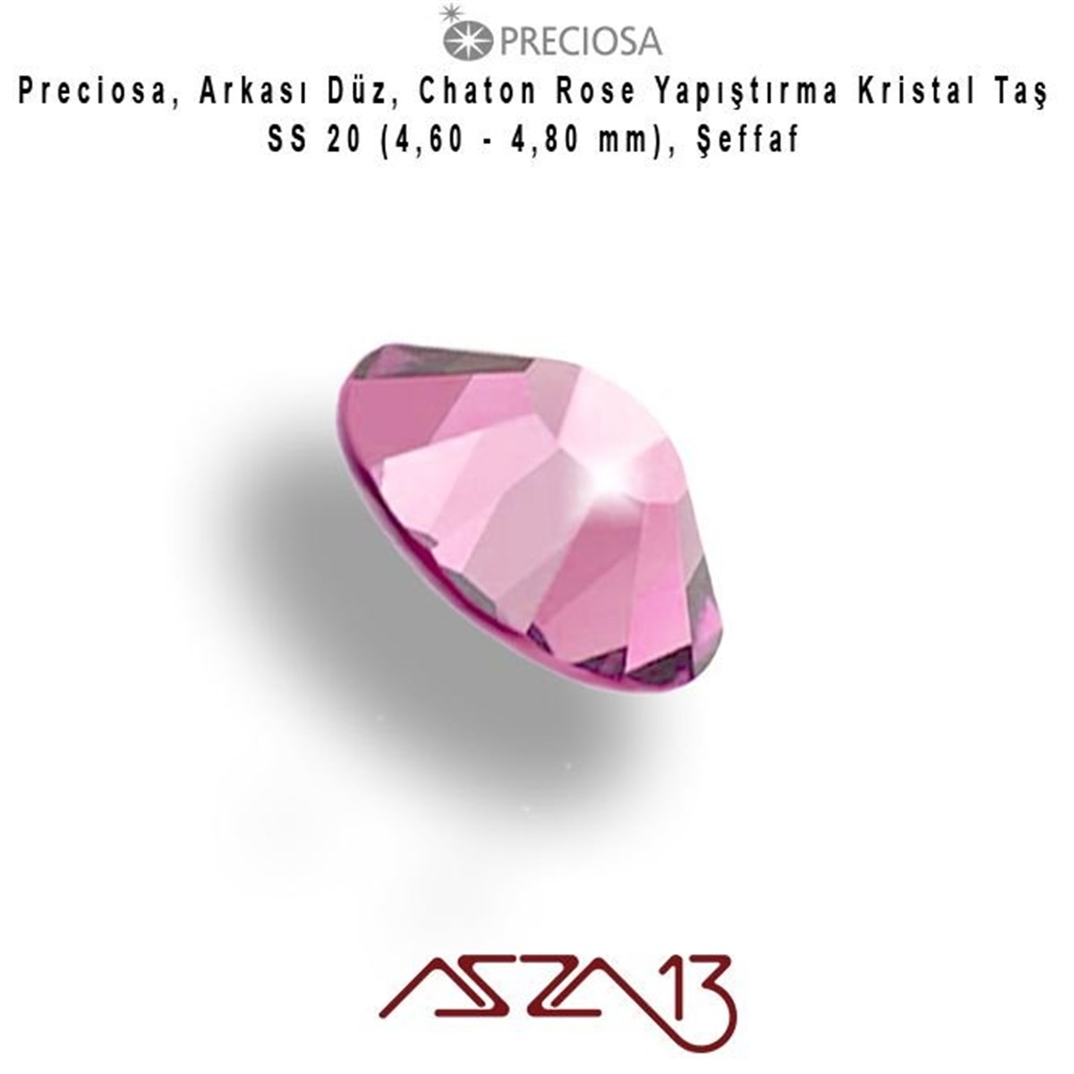 SS20 Chaton Rose (4,7 mm) Altı Düz Yapıştırma Light Amethyst, Kristal Taş  / Paket İçeriği 36 Adet