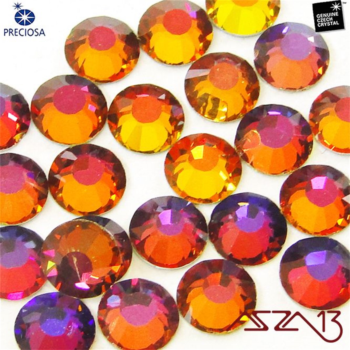 SS20 Chaton Rose (4,7 mm) Altı Düz Yapıştırma Fuchsia AB Efektli Kristal Taş  / Paket İçeriği 36 Adet