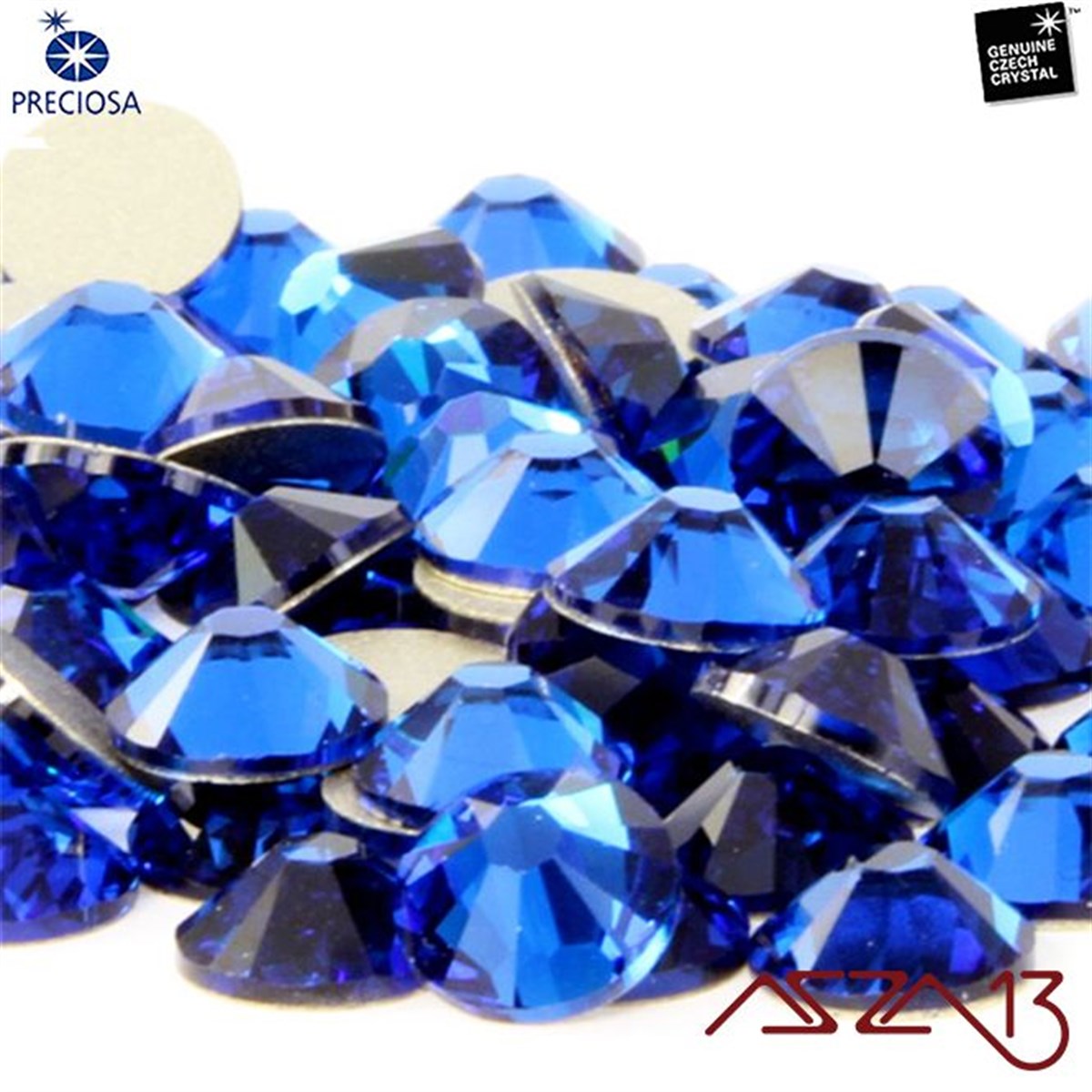 SS20 Chaton Rose (4,7 mm) Altı Düz Yapıştırma Capri Blue, Kristal Taş  / Paket İçeriği 36 Adet