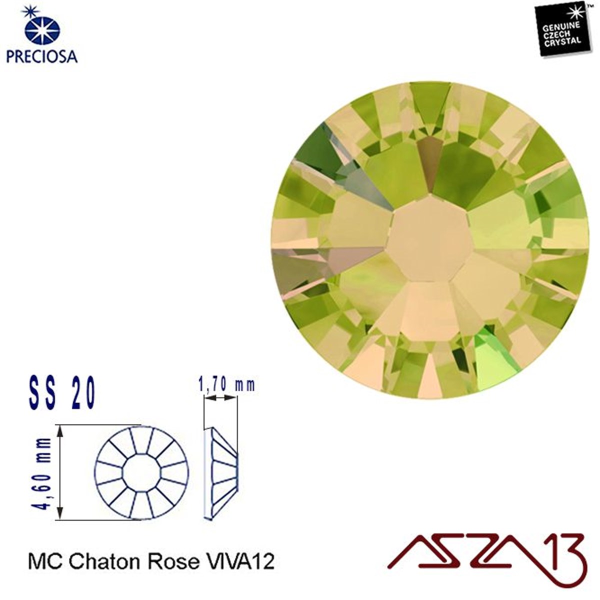 SS20 Chaton Rose (4,7 mm) Altı Düz Yapıştırma Citrine AB Efektli Kristal Taş  / Paket İçeriği 36 Adet