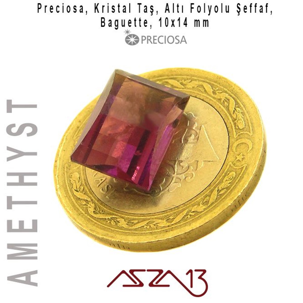 Ametis 10x14 mm Baget Kristal Taş / Paket İçeriği 1 Adet