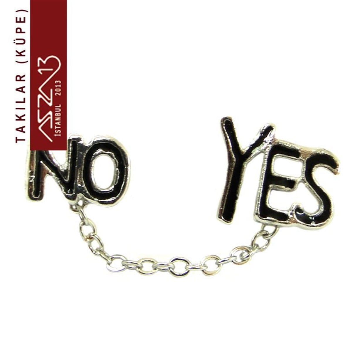 316L Çelik Zincir Bağlantılı İkili Yes-No Küpe / Paket İçeriği 1 Adet