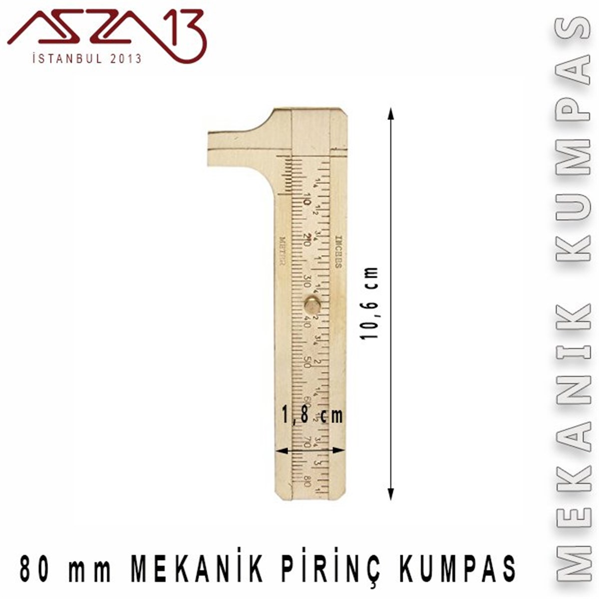 Pirinç Mini Mekanik Kumpas 80 mm