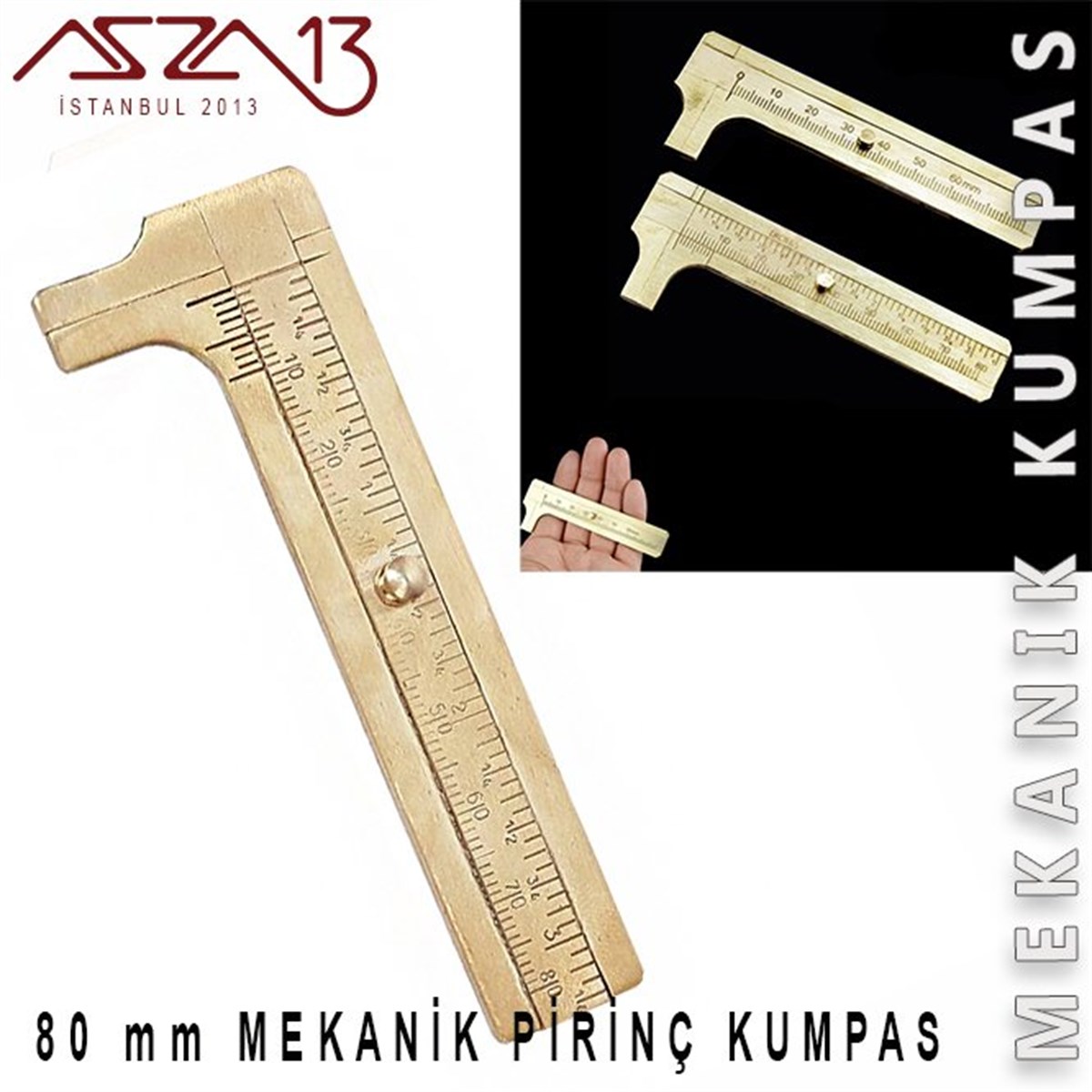 Pirinç Mini Mekanik Kumpas 80 mm