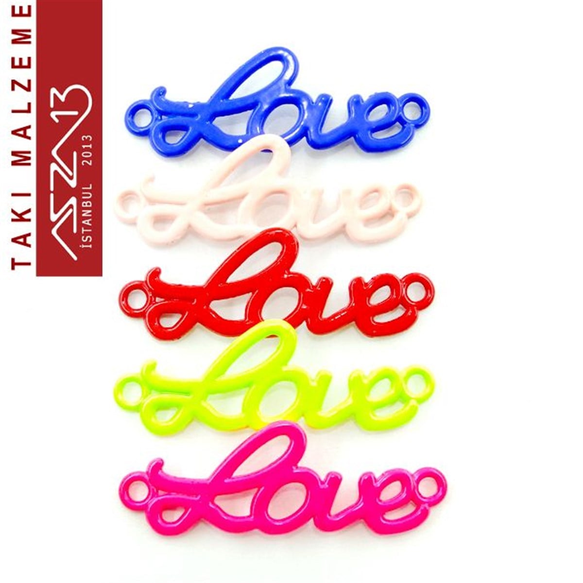 Neon Renk, Çift Kulplu, Love Yazı Figürü / Paket İçeriği 1 Adet