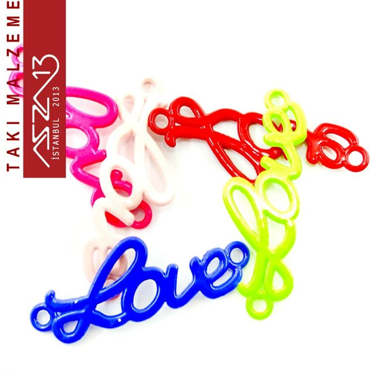 Neon Renk, Çift Kulplu, Love Yazı Figürü / Paket İçeriği 1 Adet