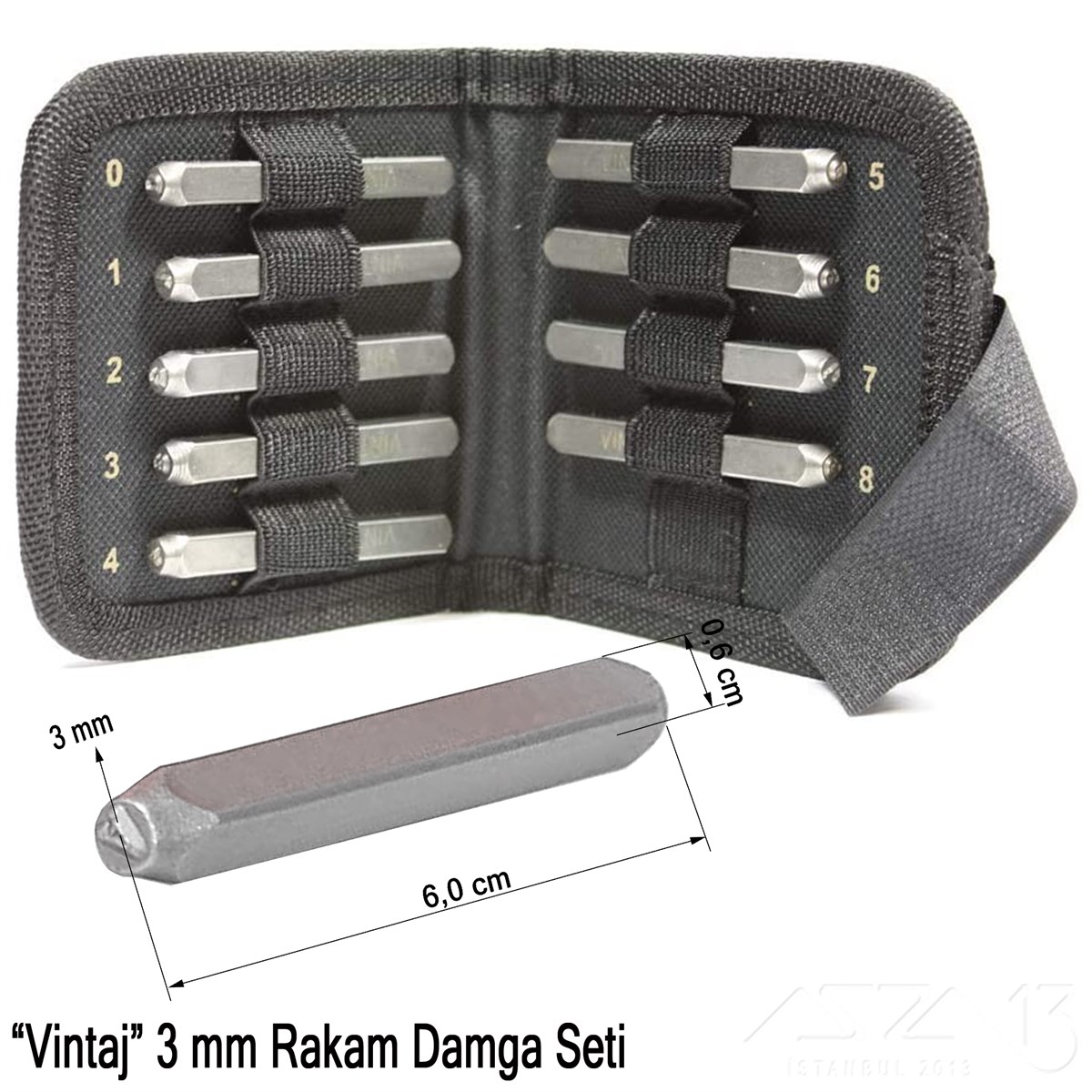 Damga Seti - Rakam - Vintaj - 3 mm