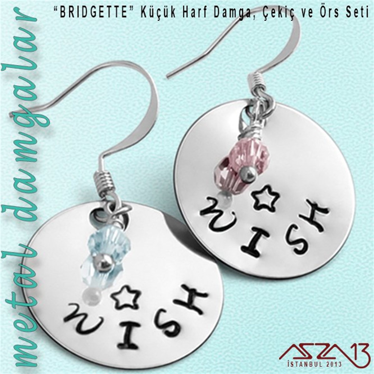 Bridgette Font Küçük Harf Damga, Çekiç ve Örs Seti, 4 mm