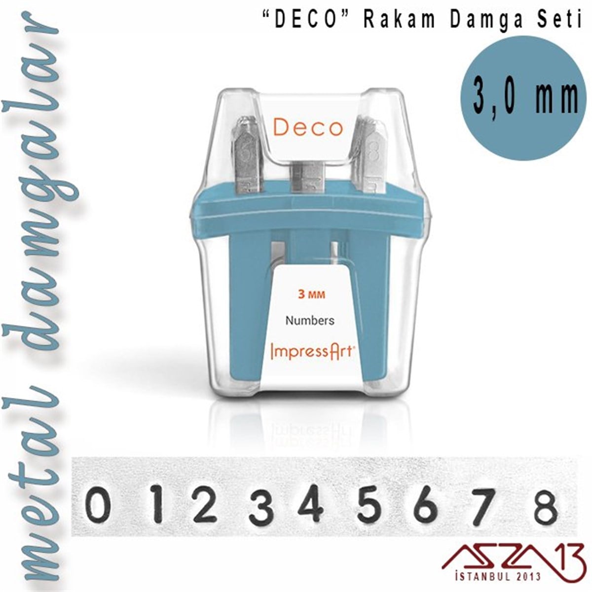 Deco Font Rakam Damga Seti, 3 mm