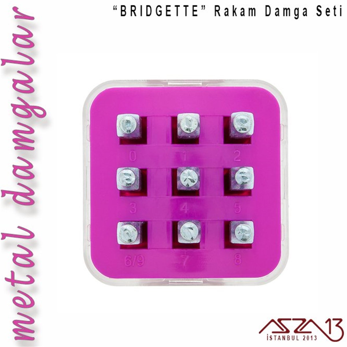 Bridgette Font Rakam Damga Seti, 3 mm