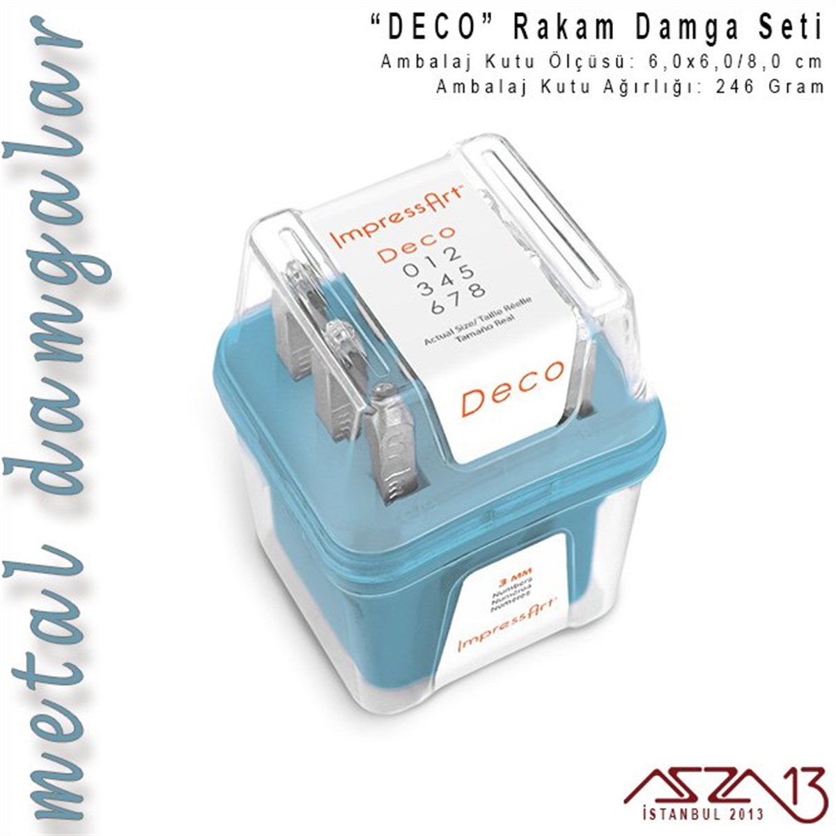 Deco Font Rakam Damga Seti, 3 mm