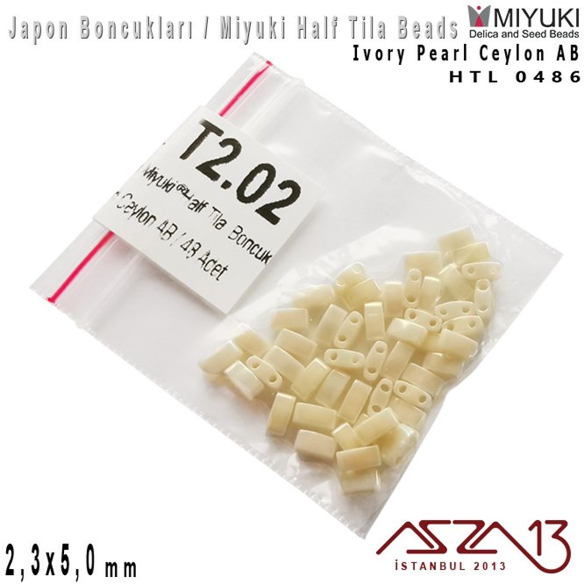 Half Tila Boncuk - Ivory Pearl Ceylon AB - HTL0486 / 48 Adet