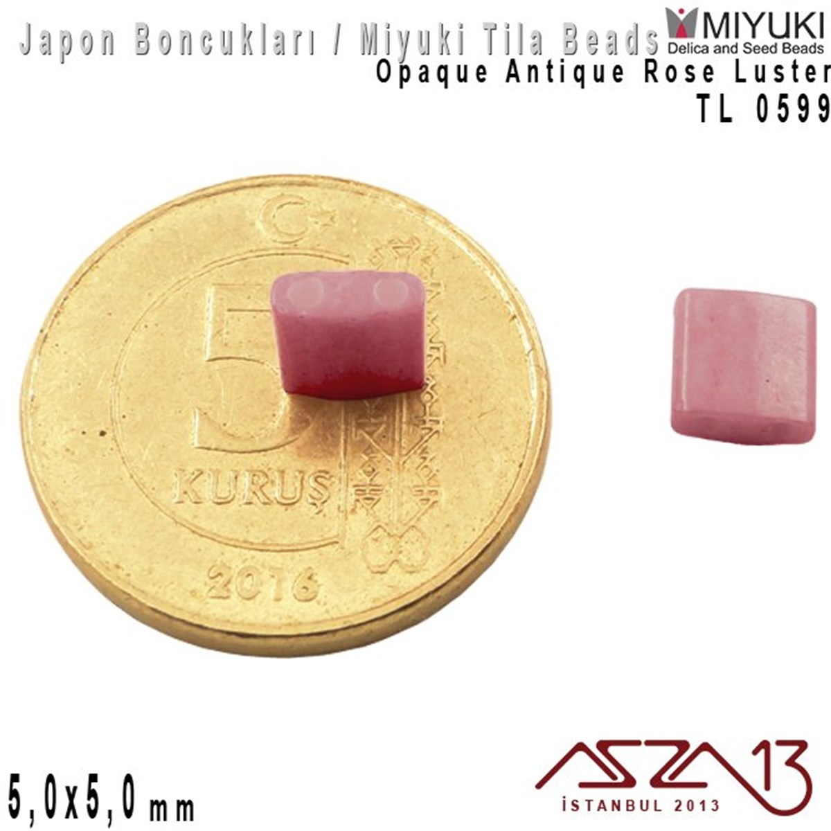 Tila Boncuk - Opaque Antique Rose Luster - TL0599 / 24 Adet