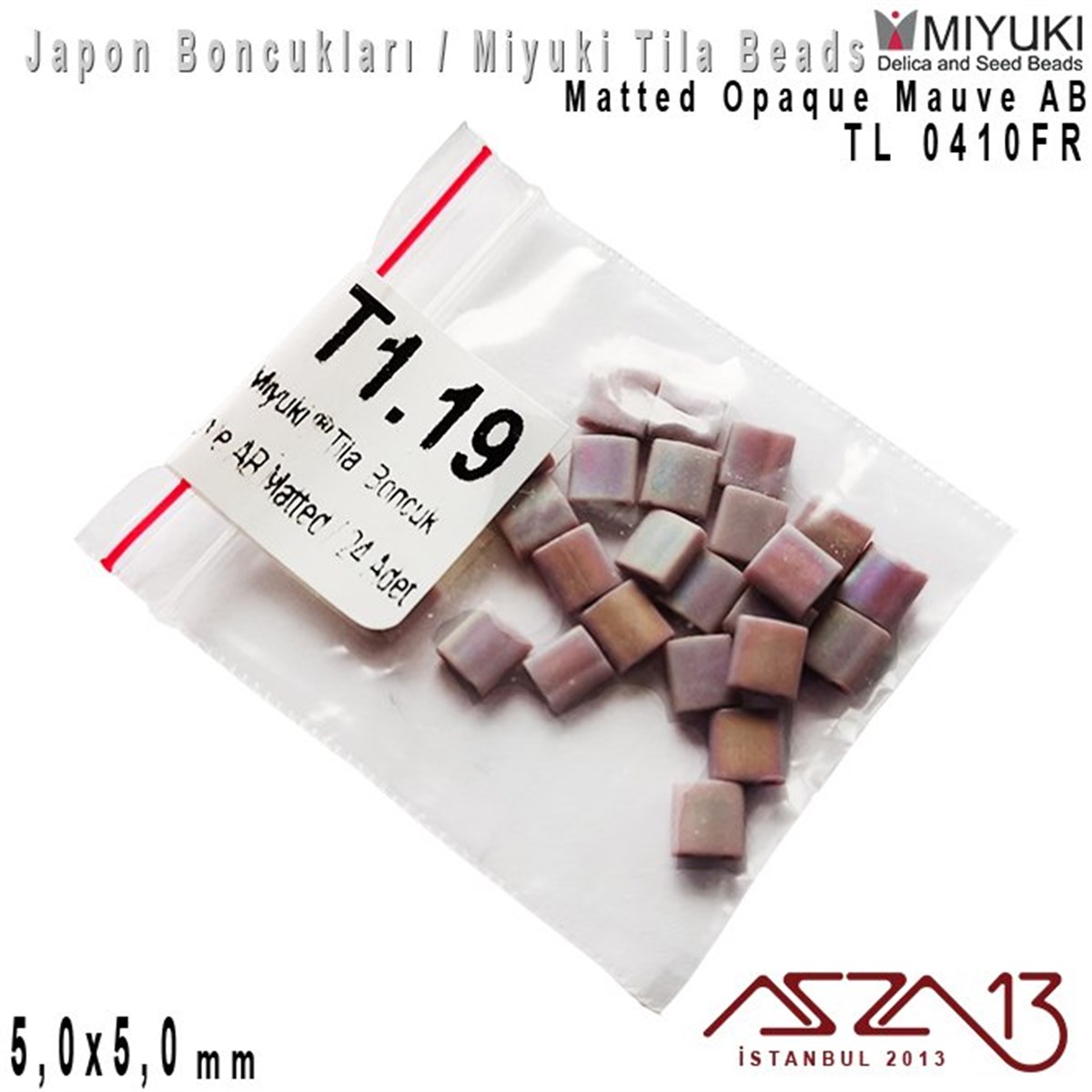 Tila Boncuk - Matted Opaque Mauve AB - TL0410FR / 24 Adet
