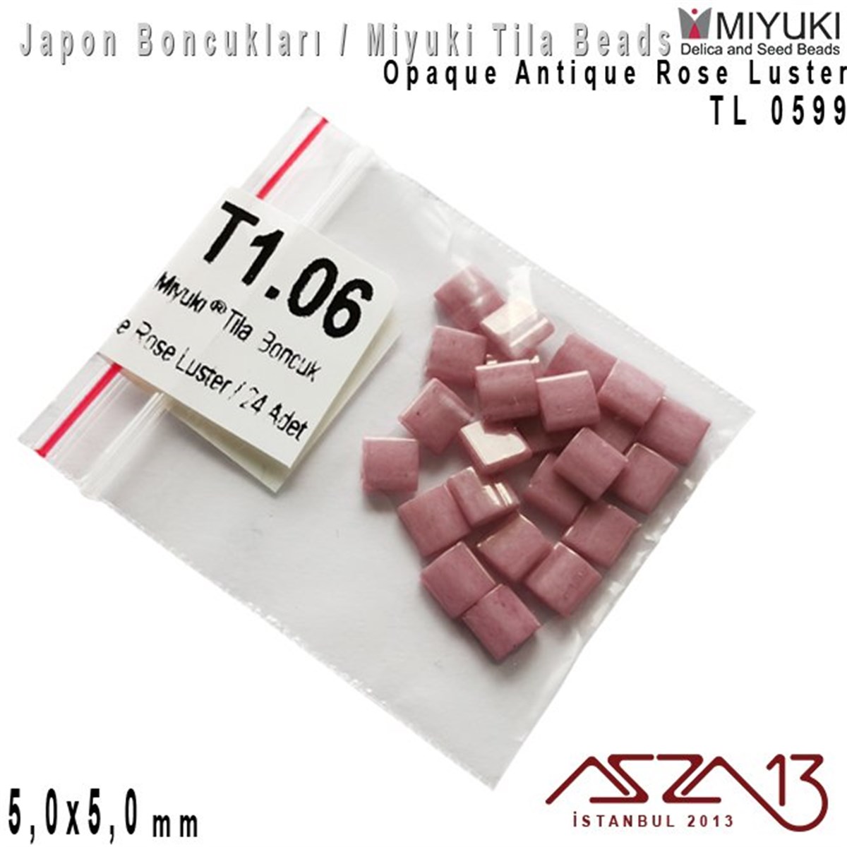 Tila Boncuk - Opaque Antique Rose Luster - TL0599 / 24 Adet