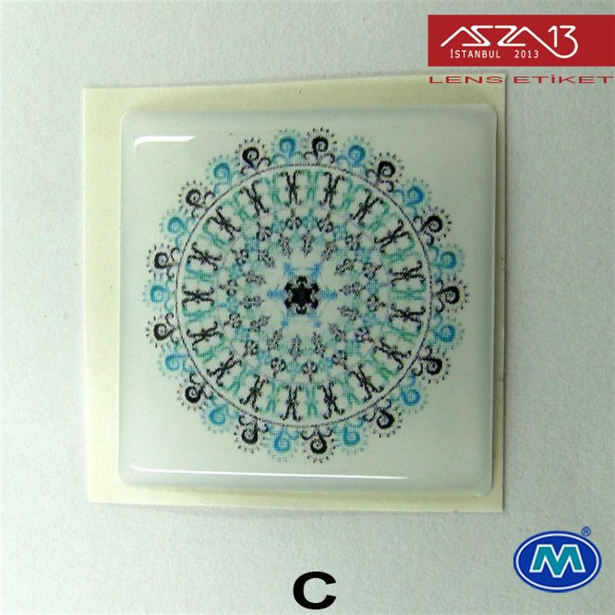 Kendinden Yapışkanlı 26x26 mm Kare Epoxy Etiket (Modes) / Paket İçeriği 2 Adet