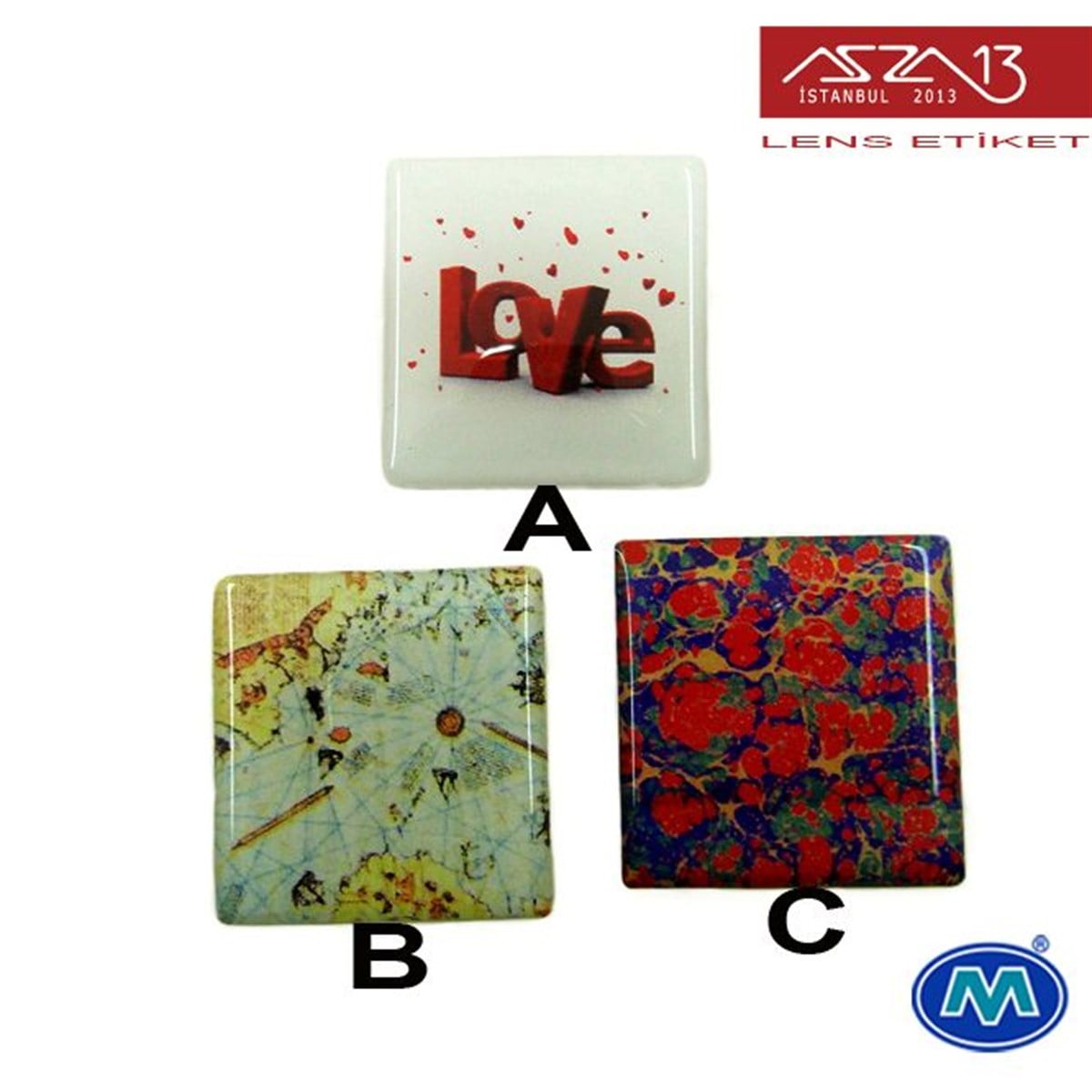 Kendinden Yapışkanlı 26x26 mm Kare Epoxy Etiket (Modes) / Paket İçeriği 2 Adet