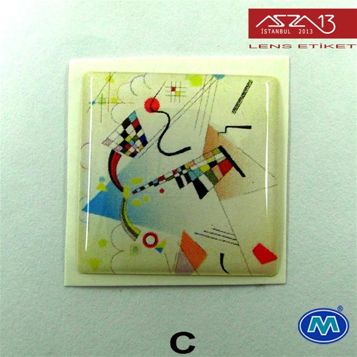 Kendinden Yapışkanlı 26x26 mm Kare Epoxy Etiket (Modes) / Paket İçeriği 2 Adet