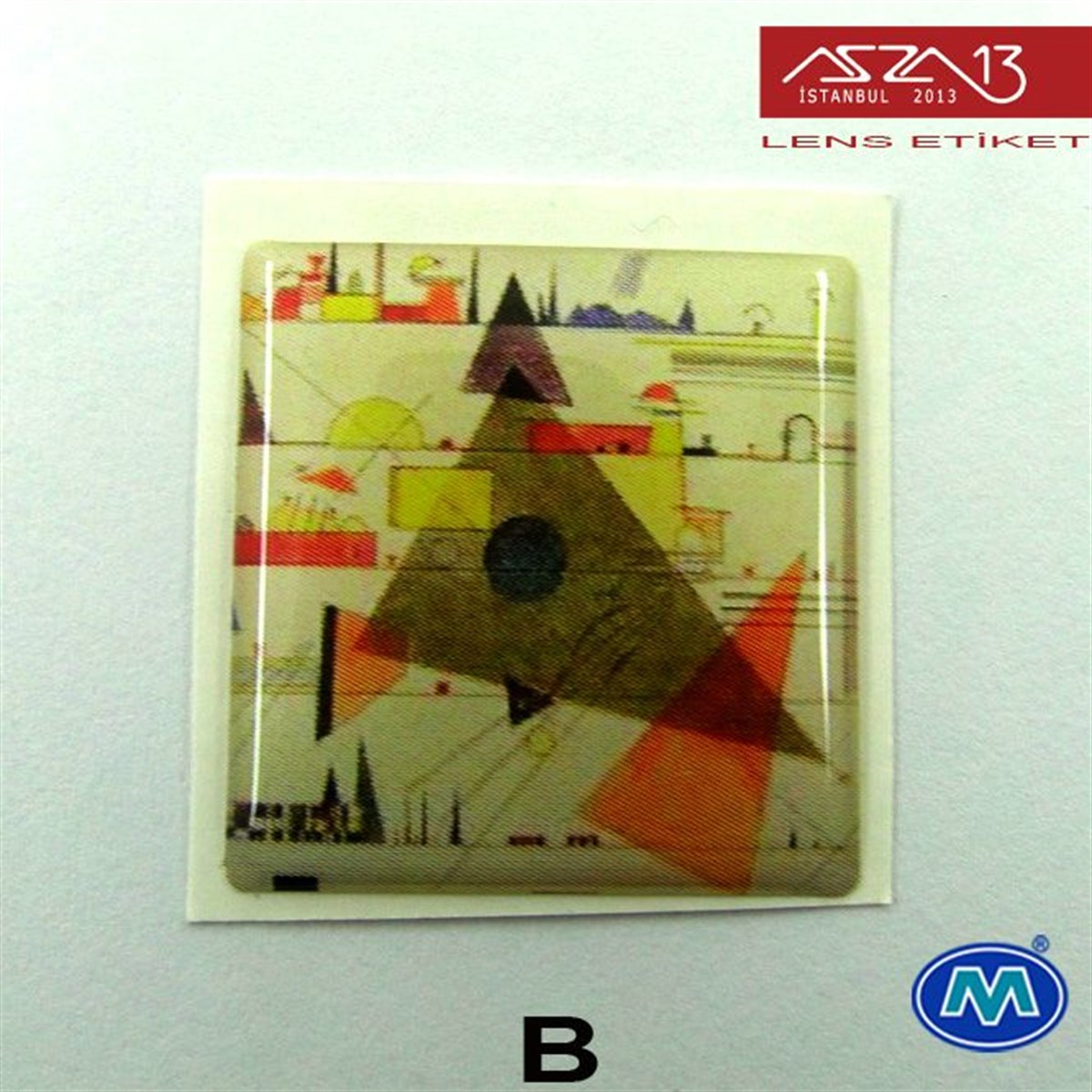 Kendinden Yapışkanlı 26x26 mm Kare Epoxy Etiket (Modes) / Paket İçeriği 2 Adet