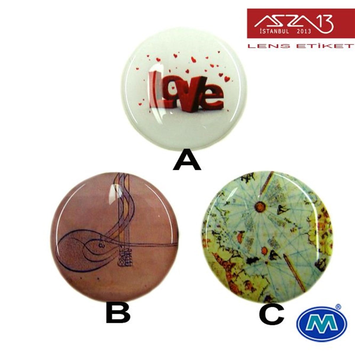 Kendinden Yapışkanlı 30 mm Yuvarlak Epoxy Etiket (Modes) / Paket İçeriği 2 Adet