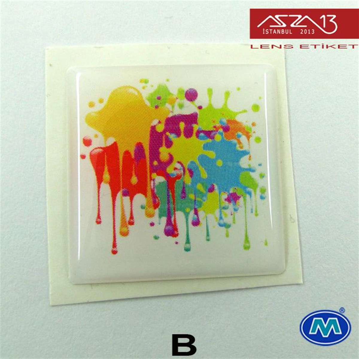 Kendinden Yapışkanlı 26x26 mm Kare Epoxy Etiket (Modes) / Paket İçeriği 2 Adet