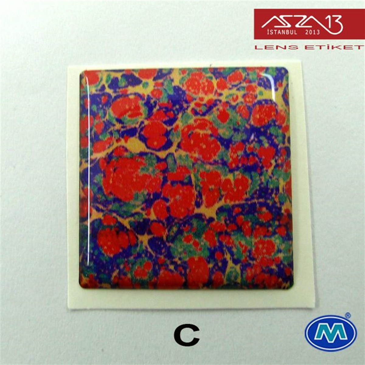 Kendinden Yapışkanlı 26x26 mm Kare Epoxy Etiket (Modes) / Paket İçeriği 2 Adet