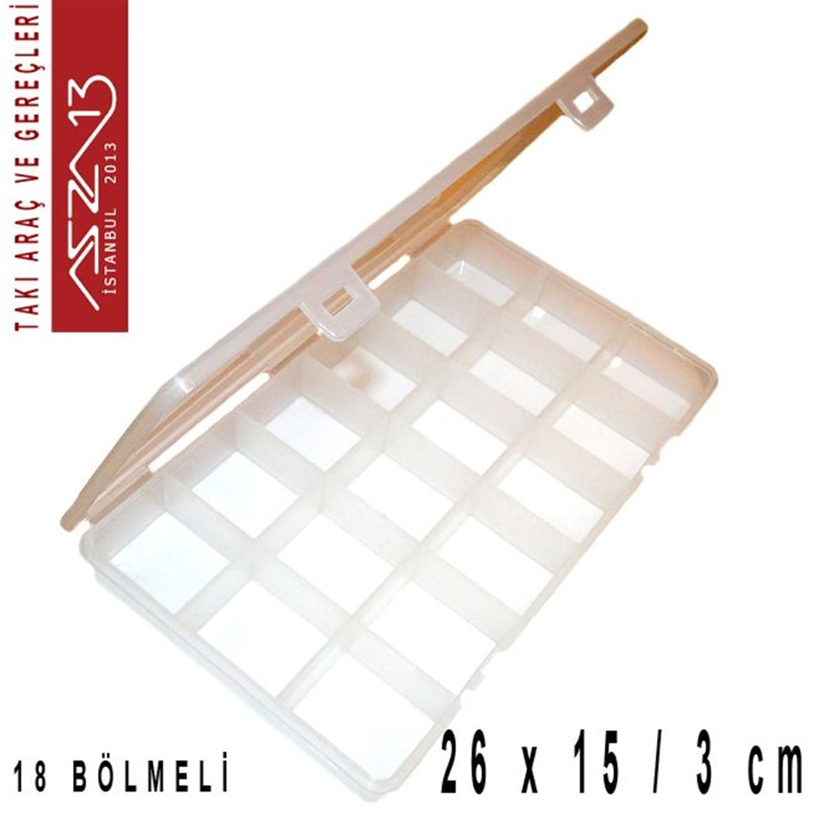 18 Bölmeli Şeffaf Plastik Organizer Kutu