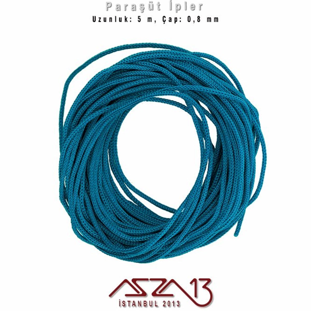 Göl Mavi 0,8 mm Kalınlıkta Paraşüt İpi / 5 Metre